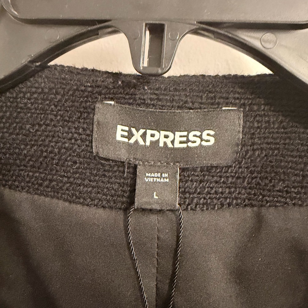 Express Mixed Button Front Boucle Tweed Jacket Size Large - Picture 8 of 11